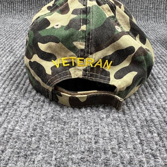 Vietnam Veteran Camo Hat USA Flag Patch Embroidered Adjustable Strap Black Hawk - Picture 14 of 16